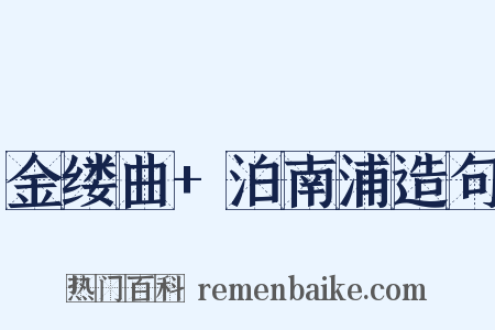 金缕曲+泊南浦造句是什么意思的图片